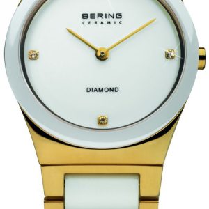 Bering Damklocka 32230-701 Ceramic Vit/Gulguldtonat stål Ø30 mm