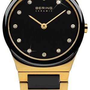 Bering Damklocka 32230-741 Ceramic Svart/Gulguldtonat stål Ø30 mm