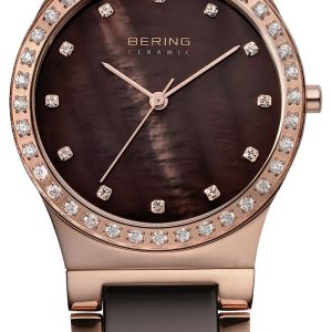 Bering Damklocka 32435-765 Ceramic Brun/Roséguldstonat stål Ø29 mm