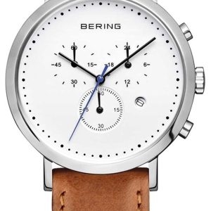 Bering Herrklocka 10540-504 Classic Vit/Läder Ø40 mm