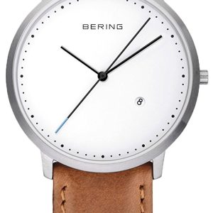 Bering Herrklocka 11139-504 Classic Vit/Läder Ø39 mm