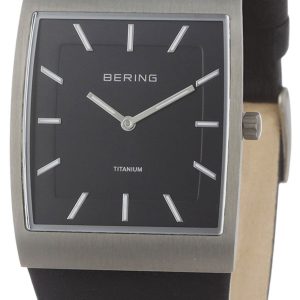 Bering Herrklocka 11233-402 Titanium Svart/Läder