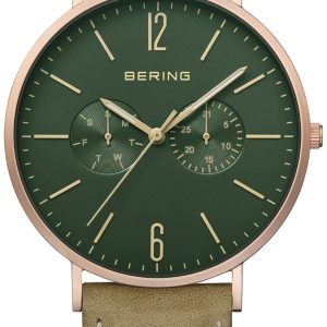 Bering Herrklocka 14240-668 Classic Grön/Läder Ø41 mm