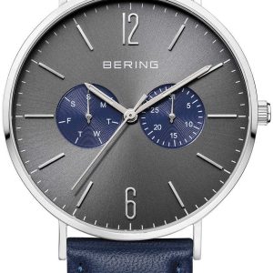 Bering Herrklocka 14240-803 Classic Grå/Läder Ø40 mm