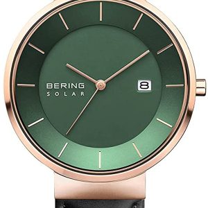 Bering Herrklocka 14639-469 Solar Grön/Läder Ø39 mm