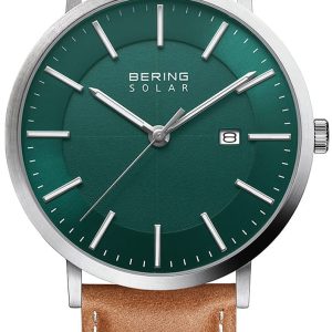 Bering Herrklocka 15439-508 Solar Grön/Läder Ø40 mm