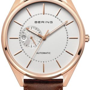 Bering Herrklocka 16243-564 Automatic Vit/Läder Ø40 mm