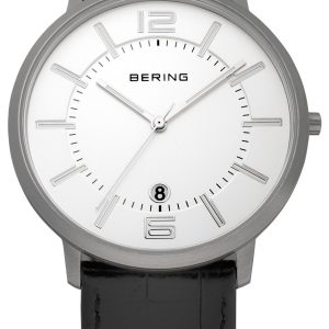 Bering Slim Herrklocka 11139-000 Vit/Läder Ø39 mm