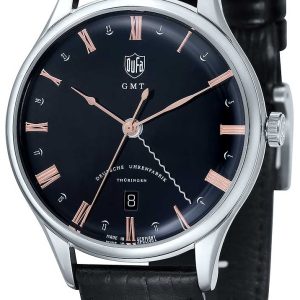 DuFa Herrklocka DF-9006-01 Weimar Svart/Läder Ø38 mm