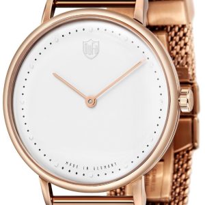 DuFa Herrklocka DF-9020-22 Gropius Vit/Roséguldstonat stål Ø38 mm