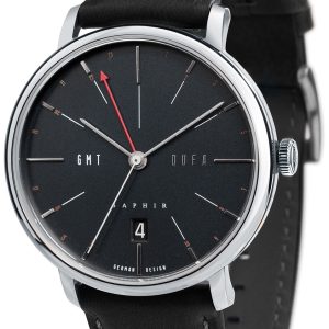 DuFa Herrklocka DF-9030-02 Saphir Svart/Läder Ø40 mm