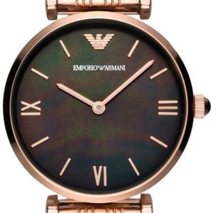 Emporio Armani Damklocka AR11145 Gianni Svart/Roséguldstonat stål