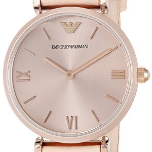 Emporio Armani Dress Damklocka AR11001 Roséguldstonad/Läder Ø32 mm