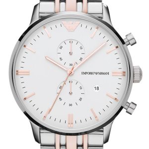 Emporio Armani Herrklocka AR0399 Classic Vit/Roséguldstonat stål