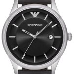 emporio armani herrklocka ar11020 dress svart/läder ø43 mm