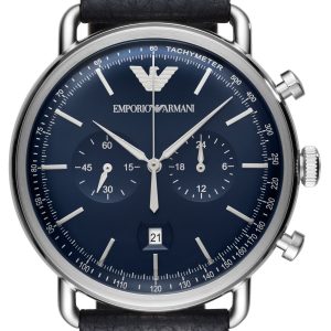 Emporio Armani Herrklocka AR11105 Aviator Blå/Läder Ø43 mm