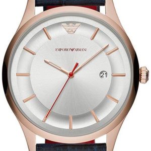 Emporio Armani Herrklocka AR11131 Dress Silverfärgad/Läder Ø43 mm