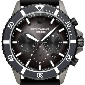 Emporio Armani Herrklocka AR11515 Diver Svart/Gummi Ø43 mm