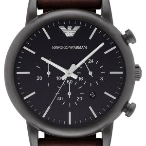 Emporio Armani Herrklocka AR1919 Dress Svart/Läder Ø46 mm