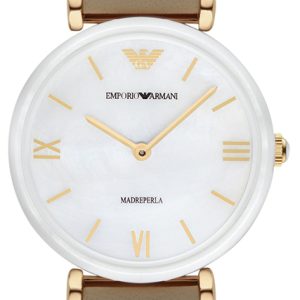 Emporio Armani Retro Damklocka AR11041 Vit/Läder Ø32 mm