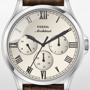 Fossil ARC-02 Herrklocka FS5800 Antikvit/Läder Ø44 mm