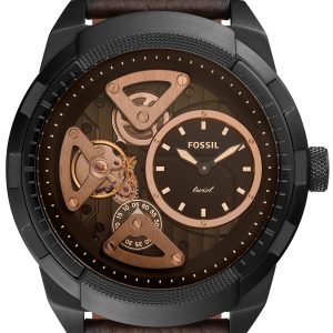 Fossil Bronson Twist Herrklocka ME1172 Svart/Läder Ø50 mm