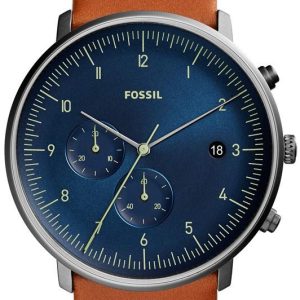 Fossil Chase Timer Herrklocka FS5486 Blå/Läder Ø42 mm