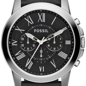 Fossil Grant Herrklocka FS4812IE Svart/Läder Ø44 mm