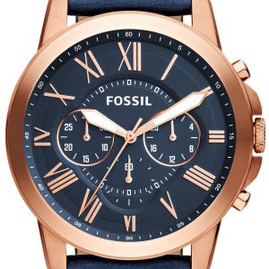 Fossil Grant Herrklocka FS4835IE Blå/Läder Ø44 mm