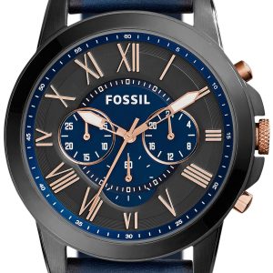 Fossil Grant Herrklocka FS5061IE Blå/Läder Ø44 mm