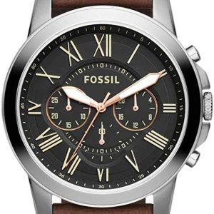 Fossil Grant Herrklocka FS5390SET Svart/Läder Ø44 mm