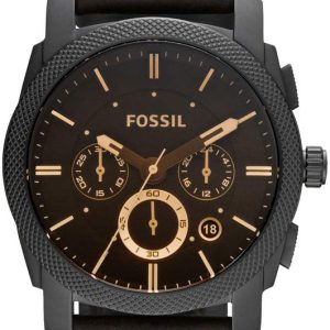 Fossil Herrklocka FS4656 Machine Svart/Läder Ø42 mm