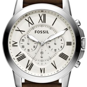 Fossil Herrklocka FS4735IE Grant Silverfärgad/Läder Ø44 mm