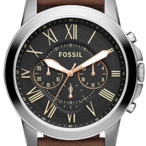 Fossil Herrklocka FS4813IE Grant Svart/Läder Ø44 mm