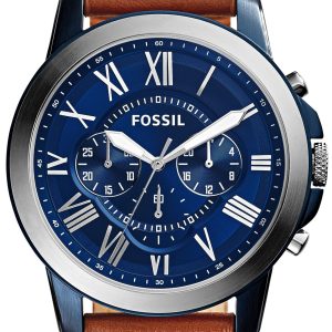 Fossil Herrklocka FS5151 Grant Blå/Läder Ø44 mm