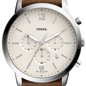 Fossil Herrklocka FS5380 Neutra Chrono Antikvit/Läder Ø44 mm