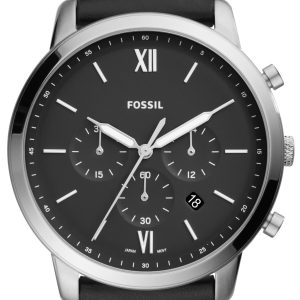 Fossil Herrklocka FS5452 Neutra Chronograph Svart/Läder Ø44 mm