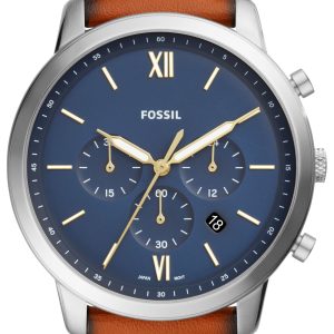 Fossil Herrklocka FS5453 Neutra Chrono Blå/Läder Ø44 mm