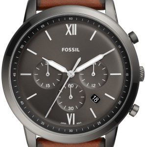 Fossil Herrklocka FS5512 Neutra Chrono Grå/Läder Ø44 mm