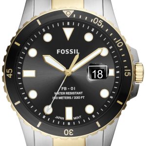 Fossil Herrklocka FS5653 FB-01 Svart/Gulguldtonat stål Ø42 mm