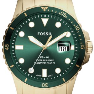 Fossil Herrklocka FS5658 FB-01 Grön/Gulguldtonat stål Ø42 mm