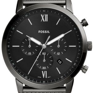 Fossil Herrklocka FS5699 Neutra Chronograph Svart/Stål Ø44 mm