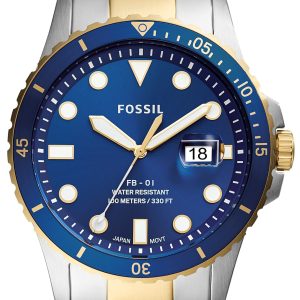 Fossil Herrklocka FS5742 FB-01 Blå/Gulguldtonat stål Ø42 mm