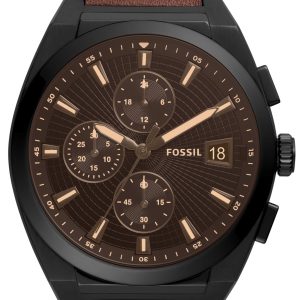 Fossil Herrklocka FS5798 Everett Chronograph Svart/Läder Ø42 mm