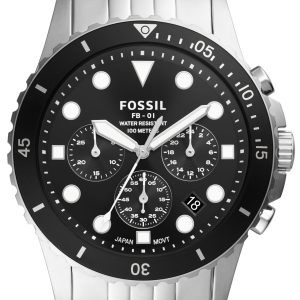 Fossil Herrklocka FS5837 Fb-01 Chrono Svart/Stål Ø42 mm