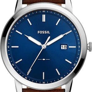 Fossil Herrklocka FS5839 The Minimalist Blå/Läder Ø44 mm