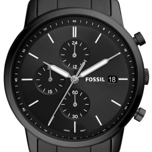 Fossil Herrklocka FS5848 Minimalist Chronograph Svart/Stål Ø42 mm