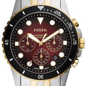 Fossil Herrklocka FS5881 FB-01 Röd/Guldtonat stål Ø42 mm