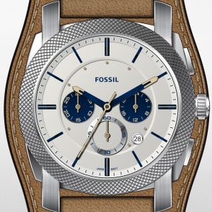 Fossil Herrklocka FS5922 Machine Vit/Läder Ø42 mm