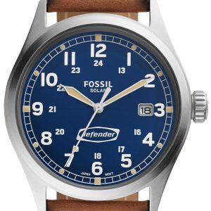 Fossil Herrklocka FS5975 Defender Blå/Läder Ø40 mm